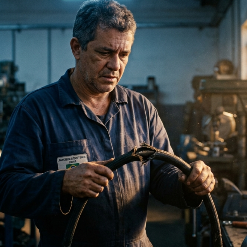 Técnico realizando manutenção industrial
